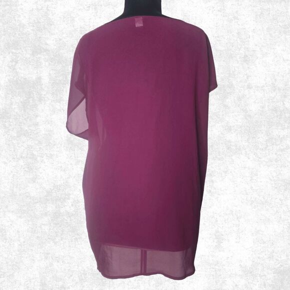 Torrid Plum Sheer Lace Overlay Blouse – Plus Size 2 (18/20)  Torrid Plum Sheer L - Picture 4 of 5